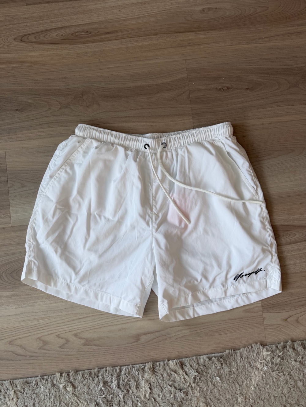 NWT YoungLA White 1082 Silk Wave Swim Shorts - Picture 2 of 5
